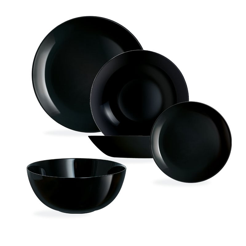 Service de table 19 pièces Diwali Noir - Luminarc