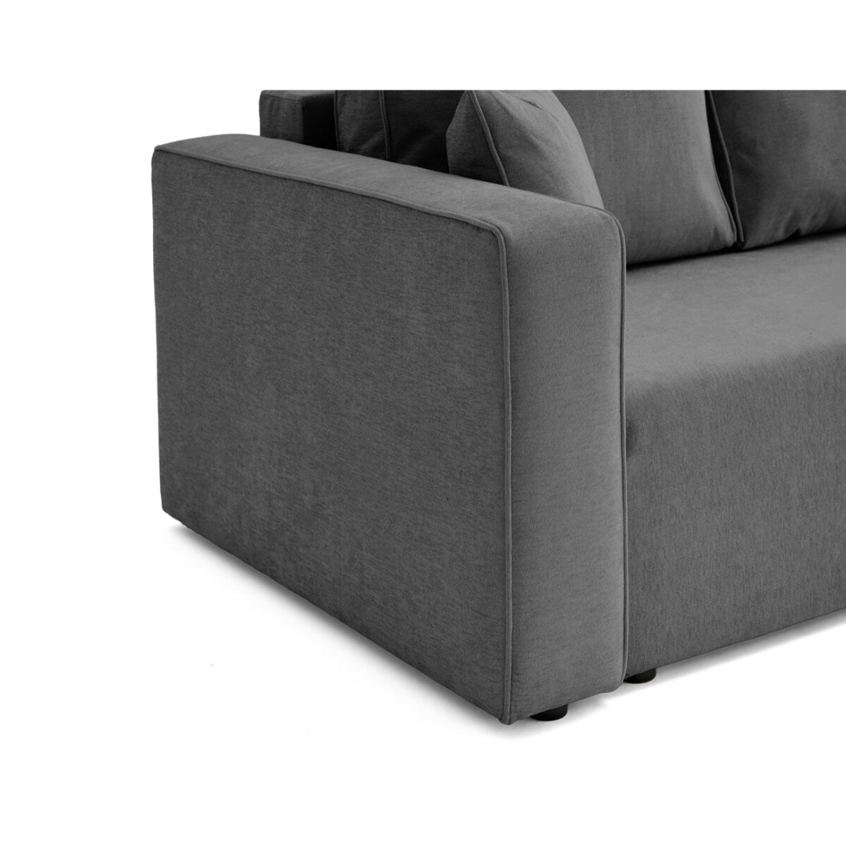 Topaze - canapé 3 places - convertible avec coffre - en tissu - Gris foncé