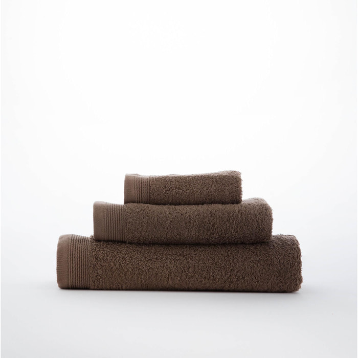 Set de 3 serviettes en coton 450 gr/m2 couleur Chocolat