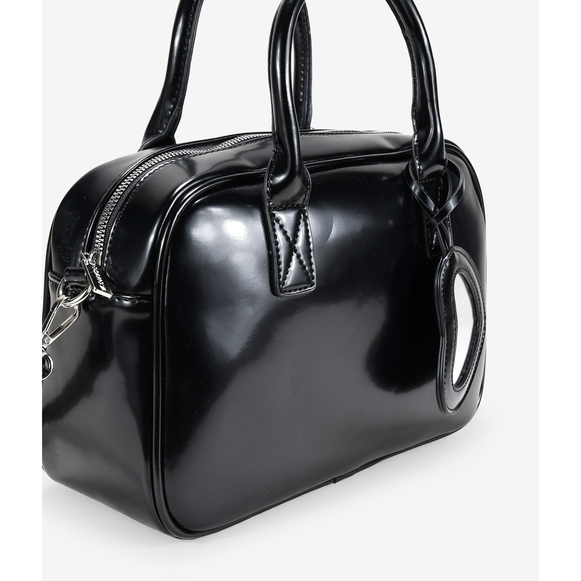 Bolso bowling negro con espejo