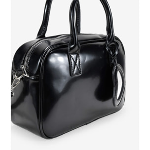 Bolso bowling negro con espejo