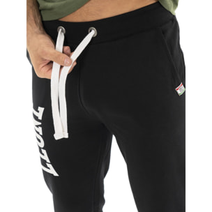 Pantalone sportivo invernale da uomo con polsino e logo grande "Basic"