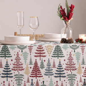 Nappe antitache WINTERBERRY ROUGE - 100% Coton