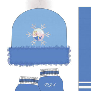 Conjunto gorro, guantes y tubo de cuello infantil "Frozen"