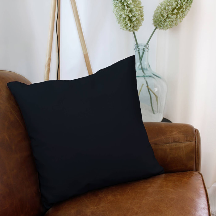 Coussin uni et déhoussable - Noir