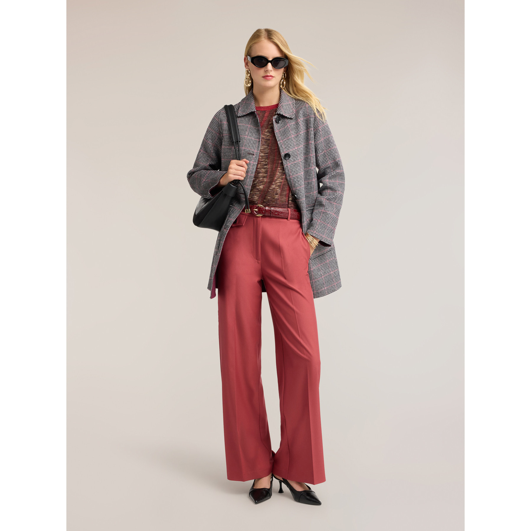 Motivi - Abrigo reversible en mezcla de lana doble - Gris