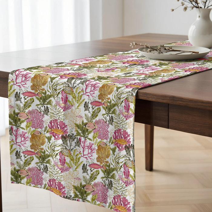 Chemin de table 100 % coton Iluntce 125 1 Red. 50x150 cm