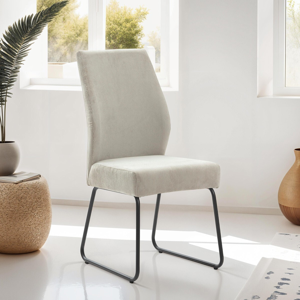 Lot de 4 chaises en velours côtelé - STUGA