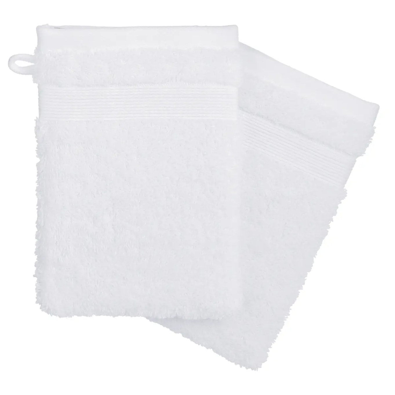 Lot de 2 gants de toilette "Praia" blanc 15x21cm