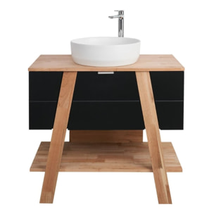 Meuble de salle de bain sous lavabo Naturel Home 80x73x46 cm, noir  (HOMEUMDC)
