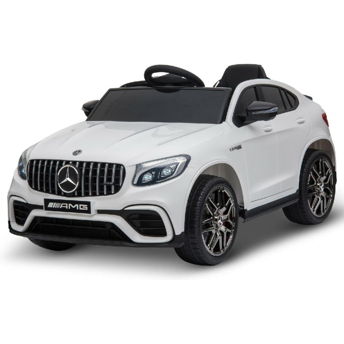 Voiture véhicule électrique enfants 12 V 35 W V. max. 3 Km/h télécommande effets sonores + lumineux blanc Mercedes GLC AMG