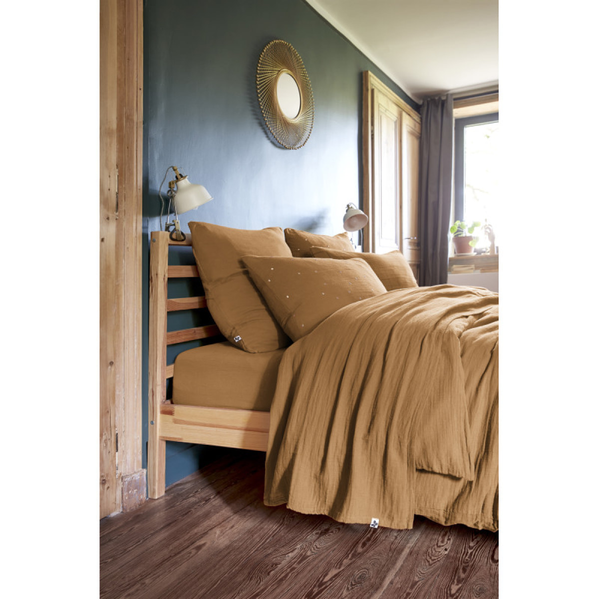 Parure de draps "Gaïa" Gaze de Coton 5 pièces - Gaïa Camel