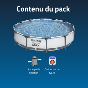 Bestway Piscine hors sol - Ronde - Steel Pro Max - 366 x 76 cm