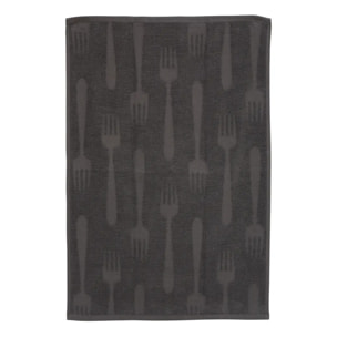 2 torchons Terry 70x45cm gris