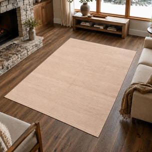 Tapis kilim, faux uni authentique, tissé à plat en laine