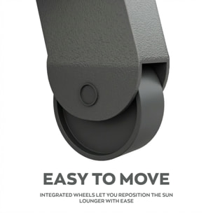 Nilo - Lettino Prendisole da Giardino Mare Piscina 192x55x30 cm in Alluminio e Textilene Antracite