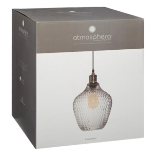 Suspension "Omaha" verre fumé D22cm