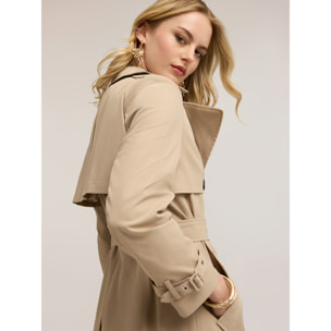 Motivi - Trench doppiopetto in taffetà - Beige