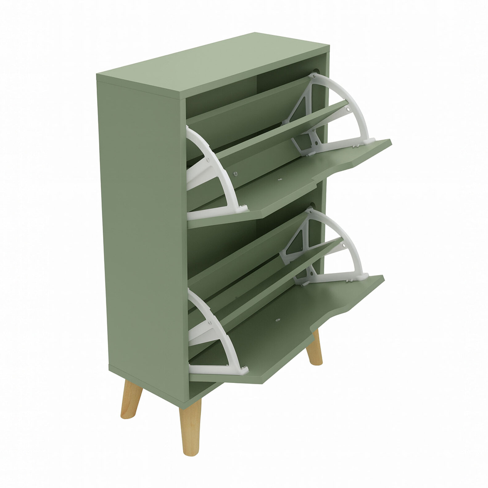 Emma - Scarpiera Salvaspazio 2 Ante 55x82x25 cm 12 Paia in Legno Salvia