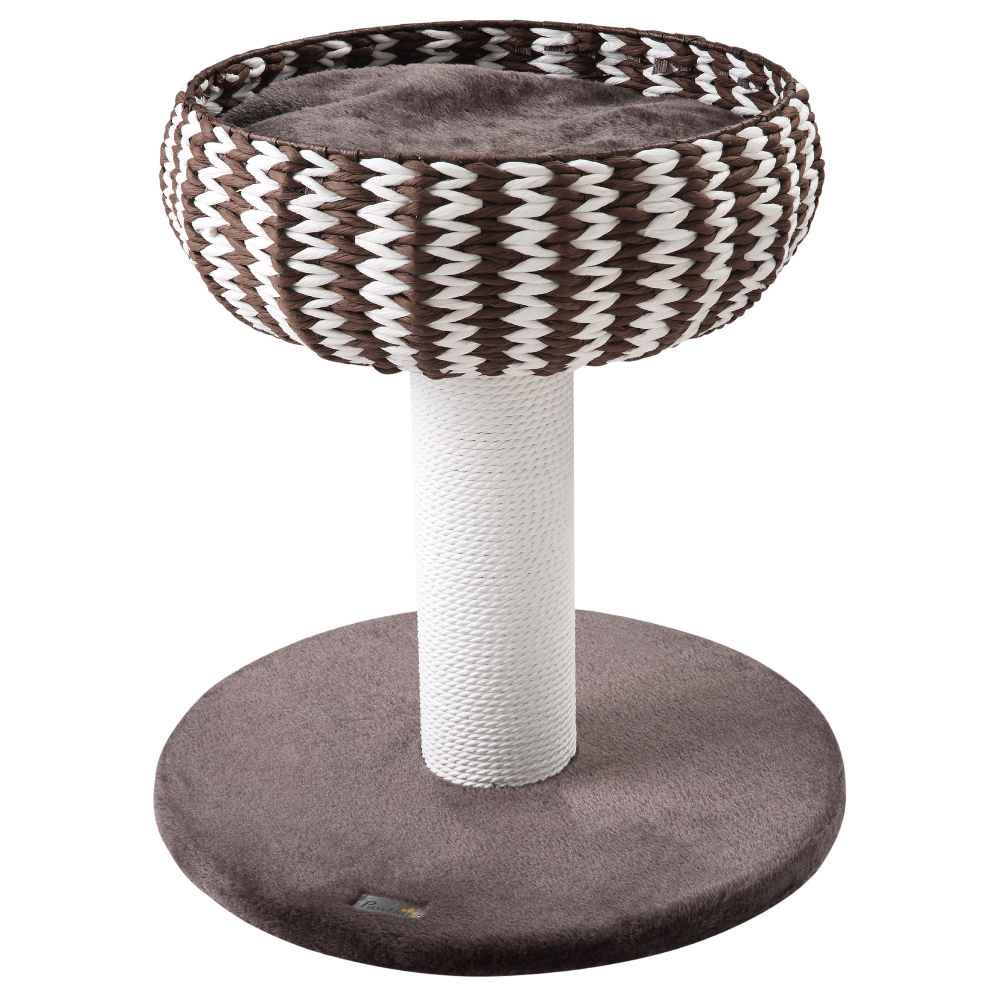 Árbol Rascador para Gatos Pequeño 50x50x52 cm con Cama Poste Cojín de Felpa Café