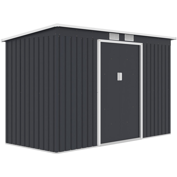 Abri de jardin en métal avec toit monopente "Orlando" - 3,64 m² - Gris