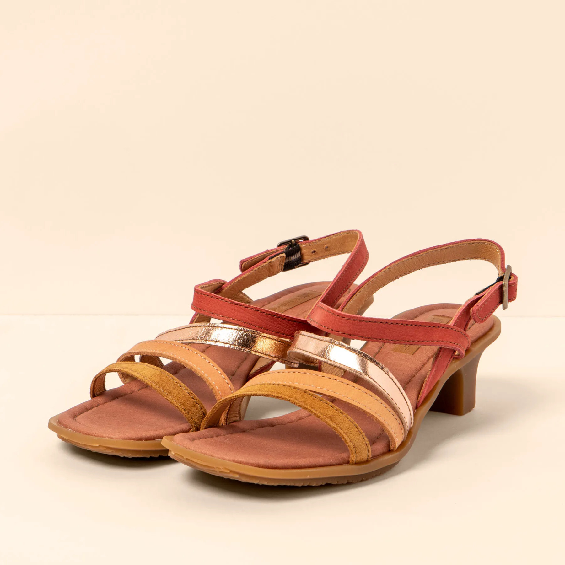 Sandalias N5993 MULTI LEATHER MULTI FRAMBUESA/IGUSA color Multi frambuesa