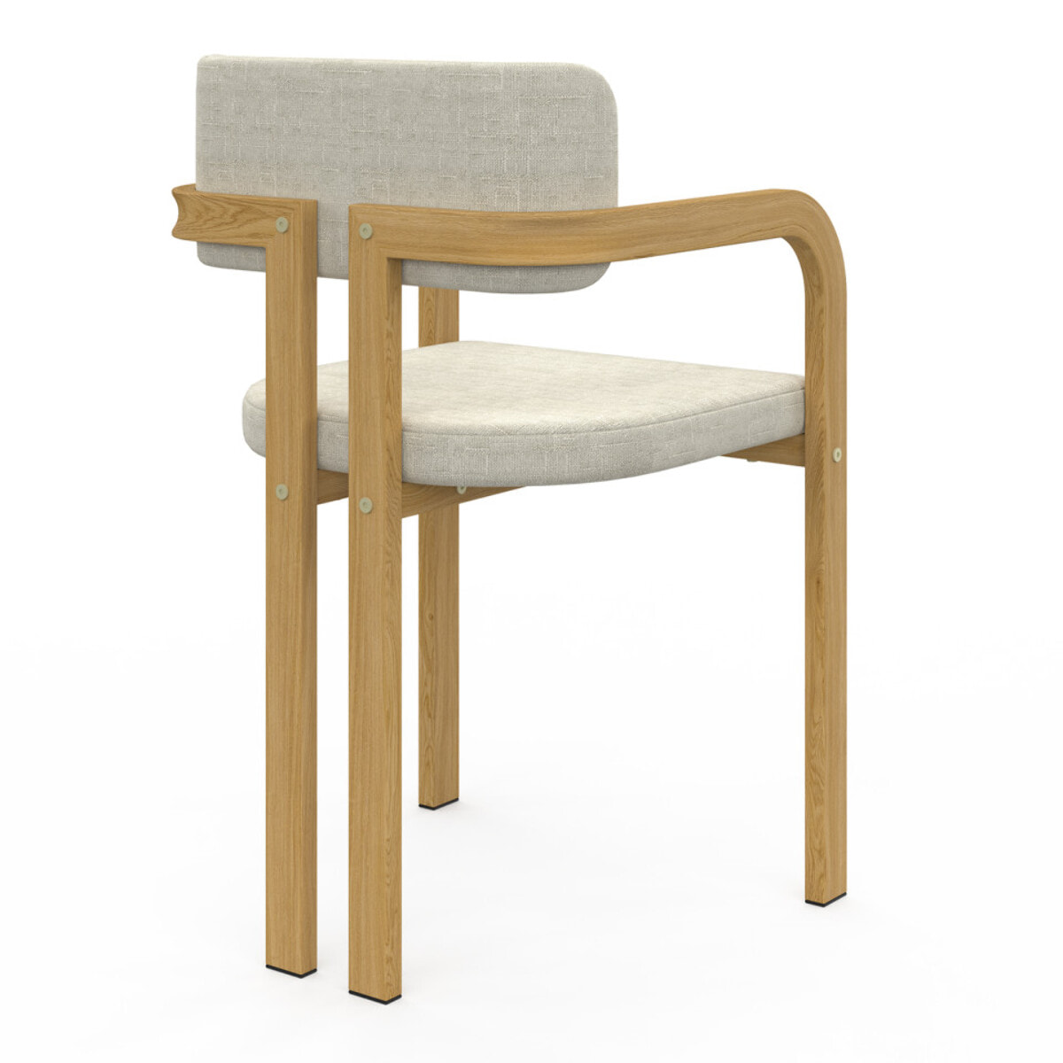 Chaises Elsa avec accoudoirs en tissu beige et pieds métal - lot de 2