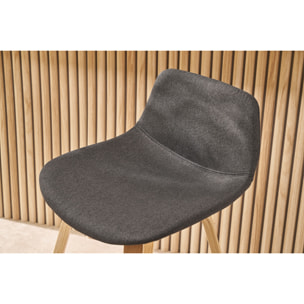Tabourets de bar scandinaves gris foncé H65 cm (lot de 2) NONIE