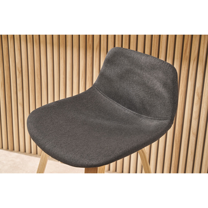 Tabourets de bar scandinaves gris foncé H65 cm (lot de 2) NONIE