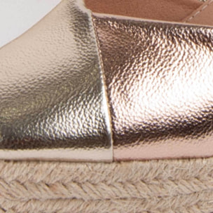 Alpargata De Cuña - Dorado - Altura: 10 Cm