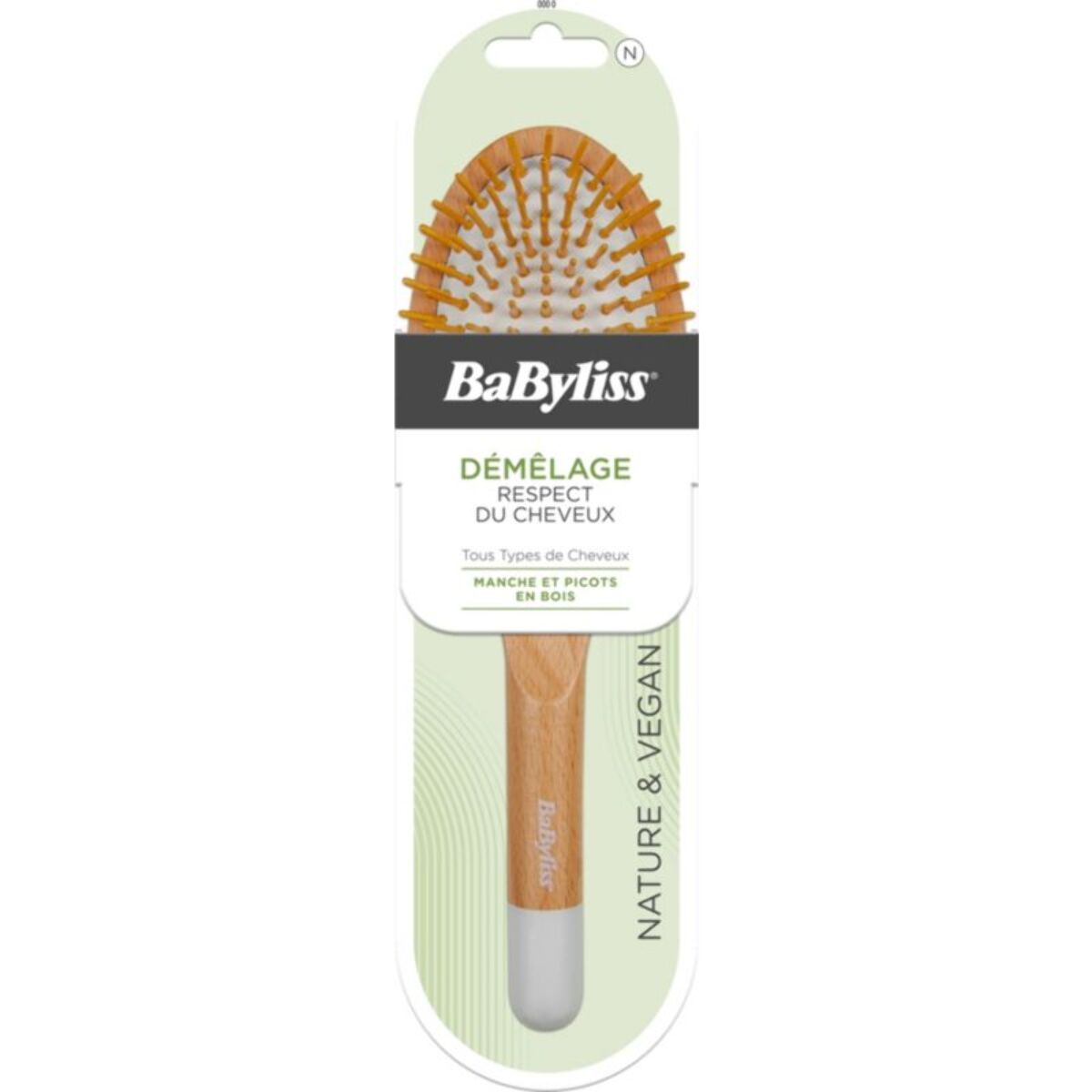 Brosse à cheveux BABYLISS BOIS PNEUMATIQUE PICOTS BOIS