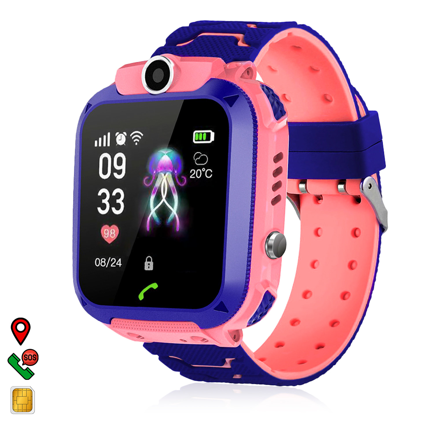 Smartwatch LT27 LBS especial para niños, con cámara, función de rastreo, llamadas SOS y recepción de llamada.