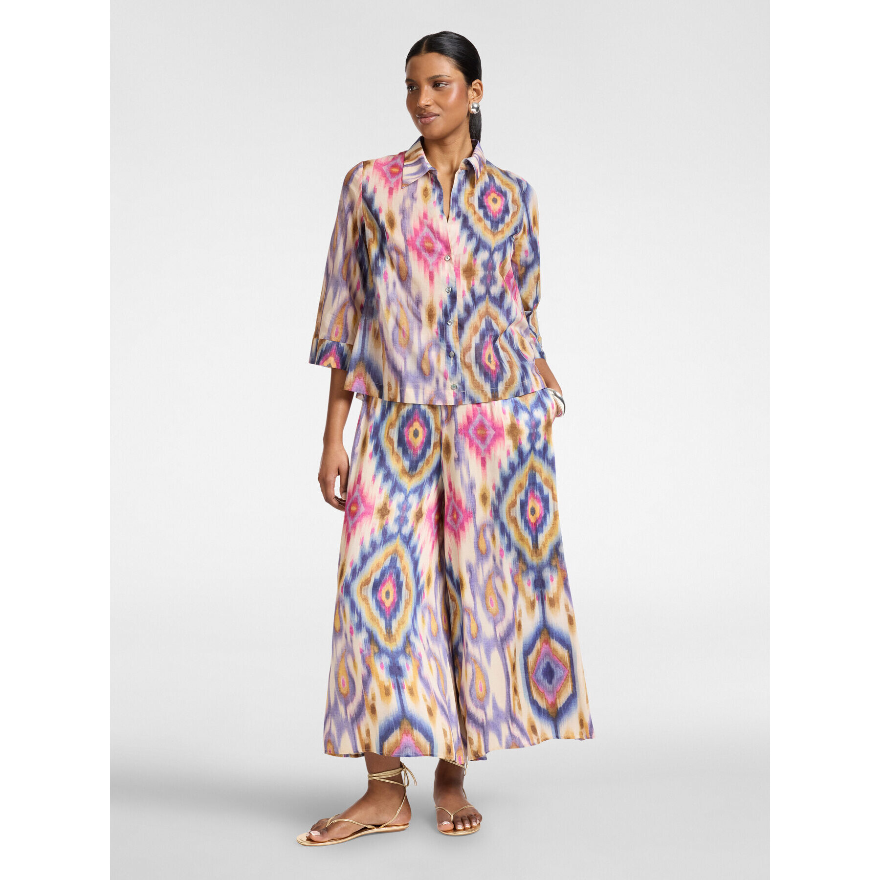 Elena Mirò - Pantalones estampados de viscosa - Violeta