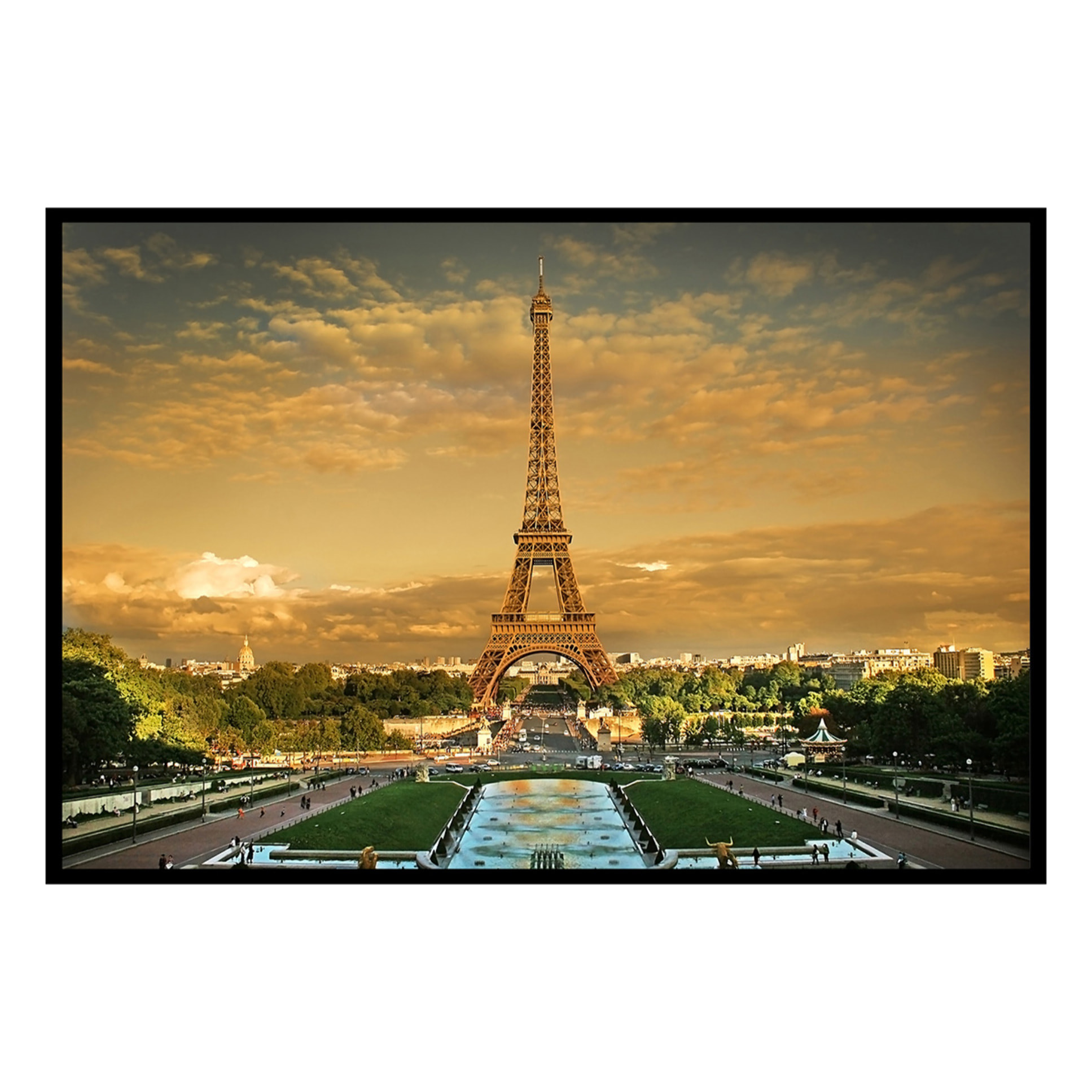 Affiche encadrée tour Eiffel Paris Affiche + cadre en métal - Noir