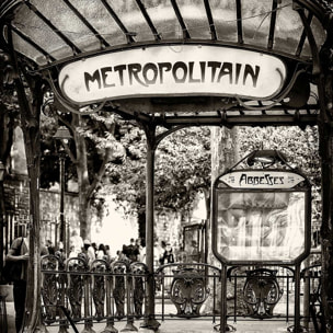 Tableau noir et blanc métropolitain Paris Toile imprimée