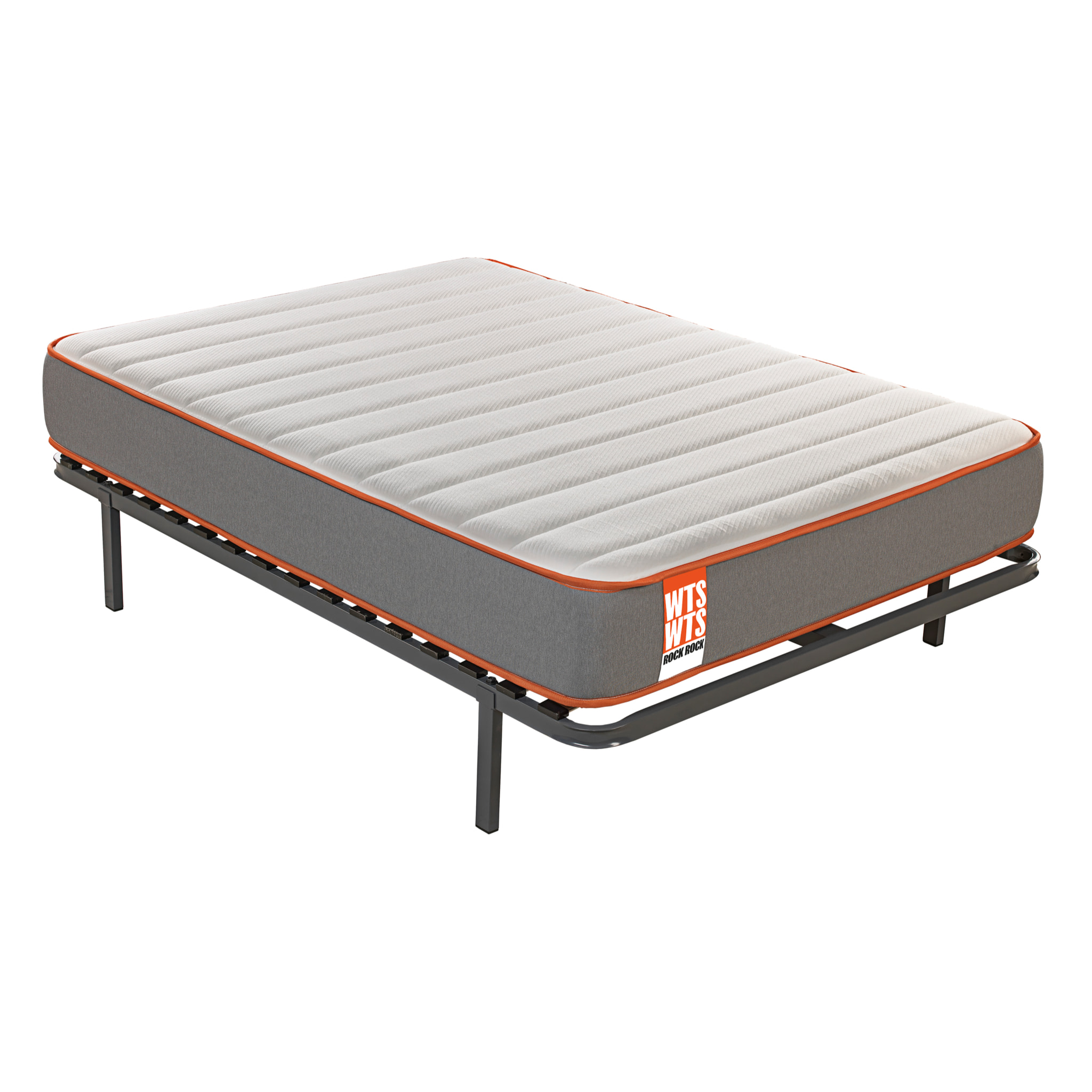 Colchón Sostenible HR Viscoelástico Soja Natural + Somier Reforzado 16 láminas Madera. Entrega, Montaje y Retirada usado incluido Pack ROCK · WHAT THE SLEEP