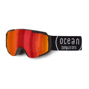 Gafas de esquí OCEAN KALNAS - Negro / Revo roja con borde negro