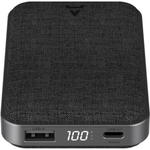Batterie externe ADEQWAT PowerBank 10000 mAh Power Delivery noir compatible iPhone 16 15 14 et Samsung Galaxy