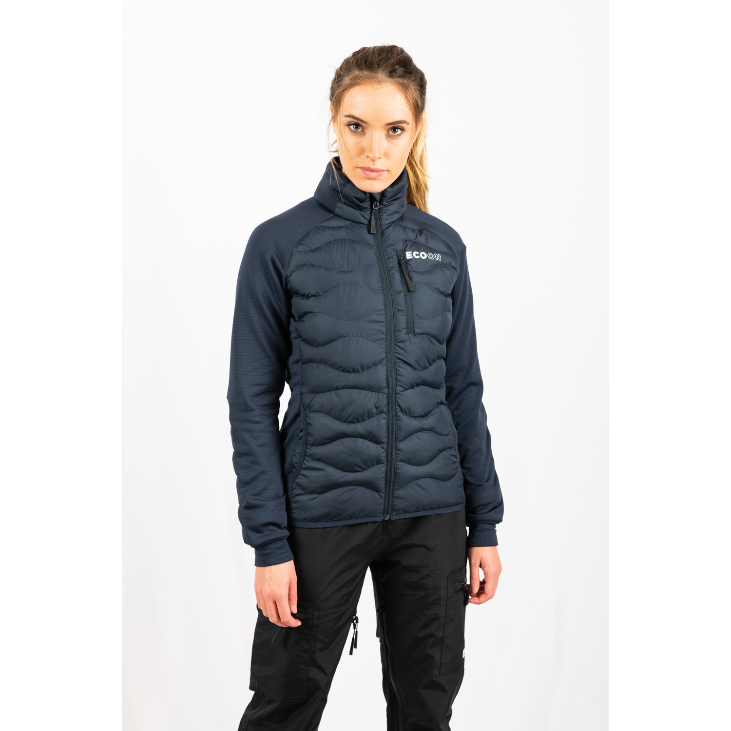 Giacca isolante ibrida ECOActive da donna, marchio ECOON - Blu