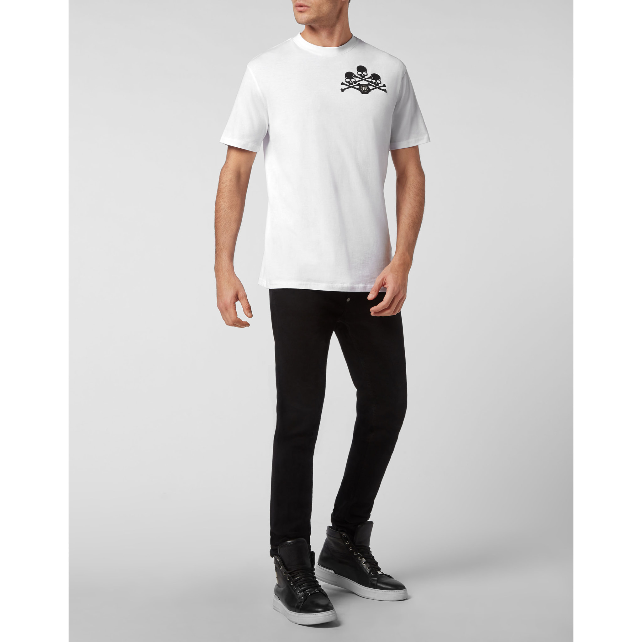 PHILIPP PLEIN T-Shirt Round Neck SKULL