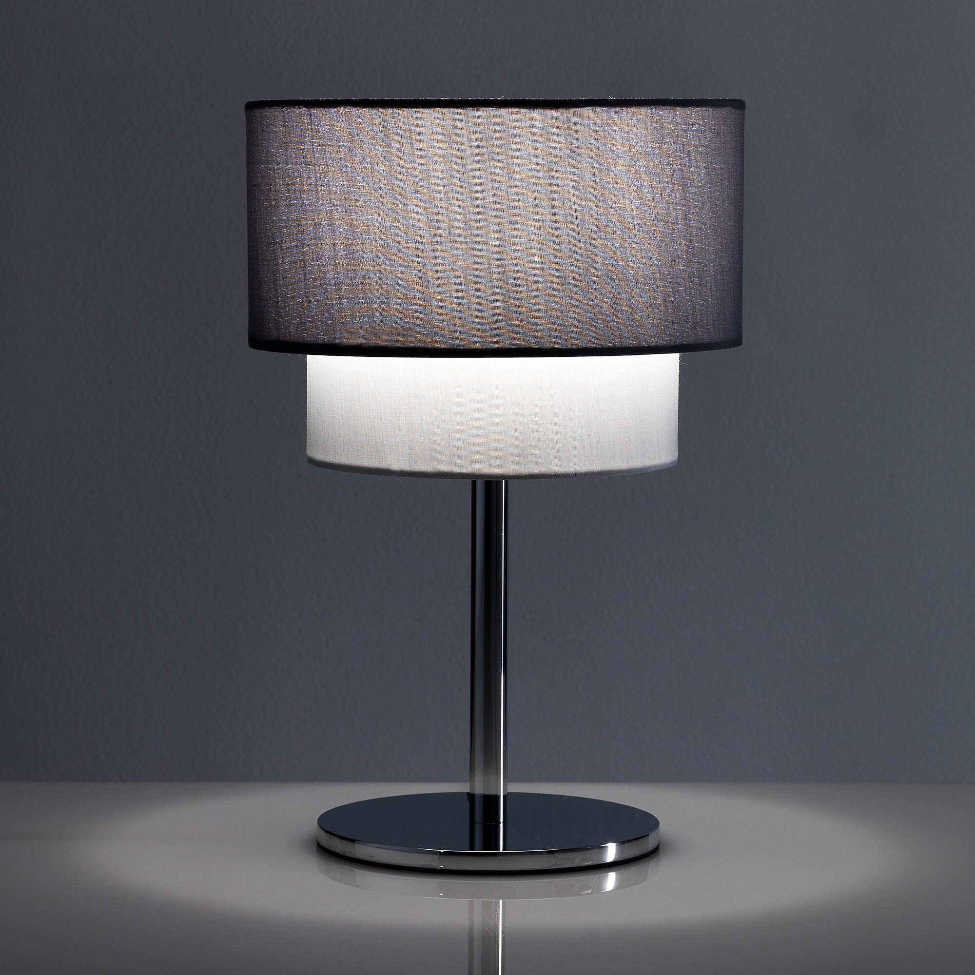 Lampe à poser Tomasucci ALASKA, en coton et acier, gris, 20 × 20 × 30 cm