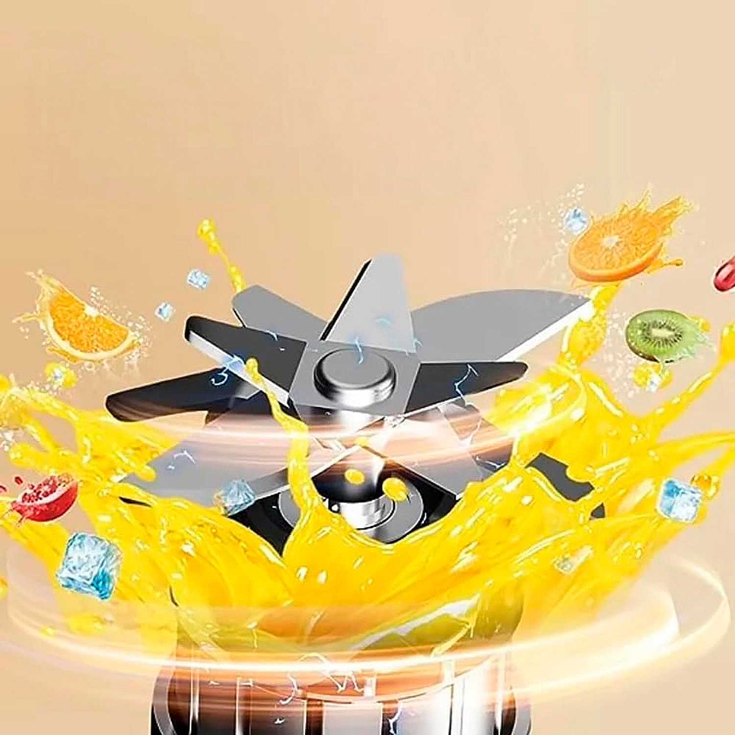 Batidora portátil de 350ml con 10 cuchillas de acero, batería recargable de 3.000mAh, lanyard para transporte y agujero para pajita.