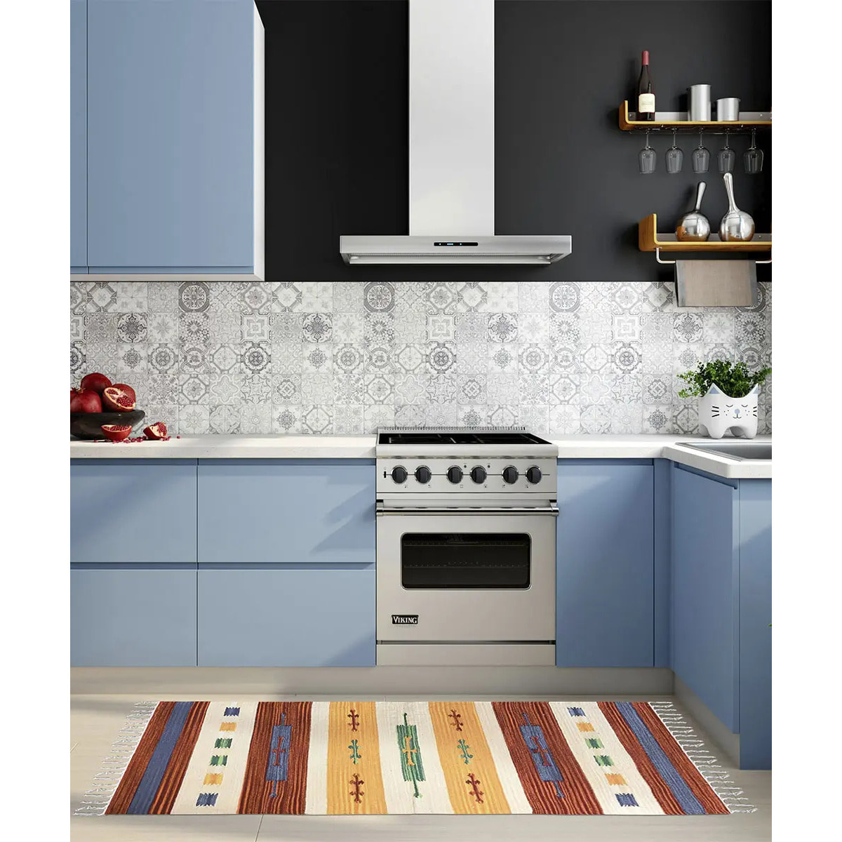 Tappeto kilim multiuso 100% cotone lavabile Tappeto salotto, soggiorno, camera da letto