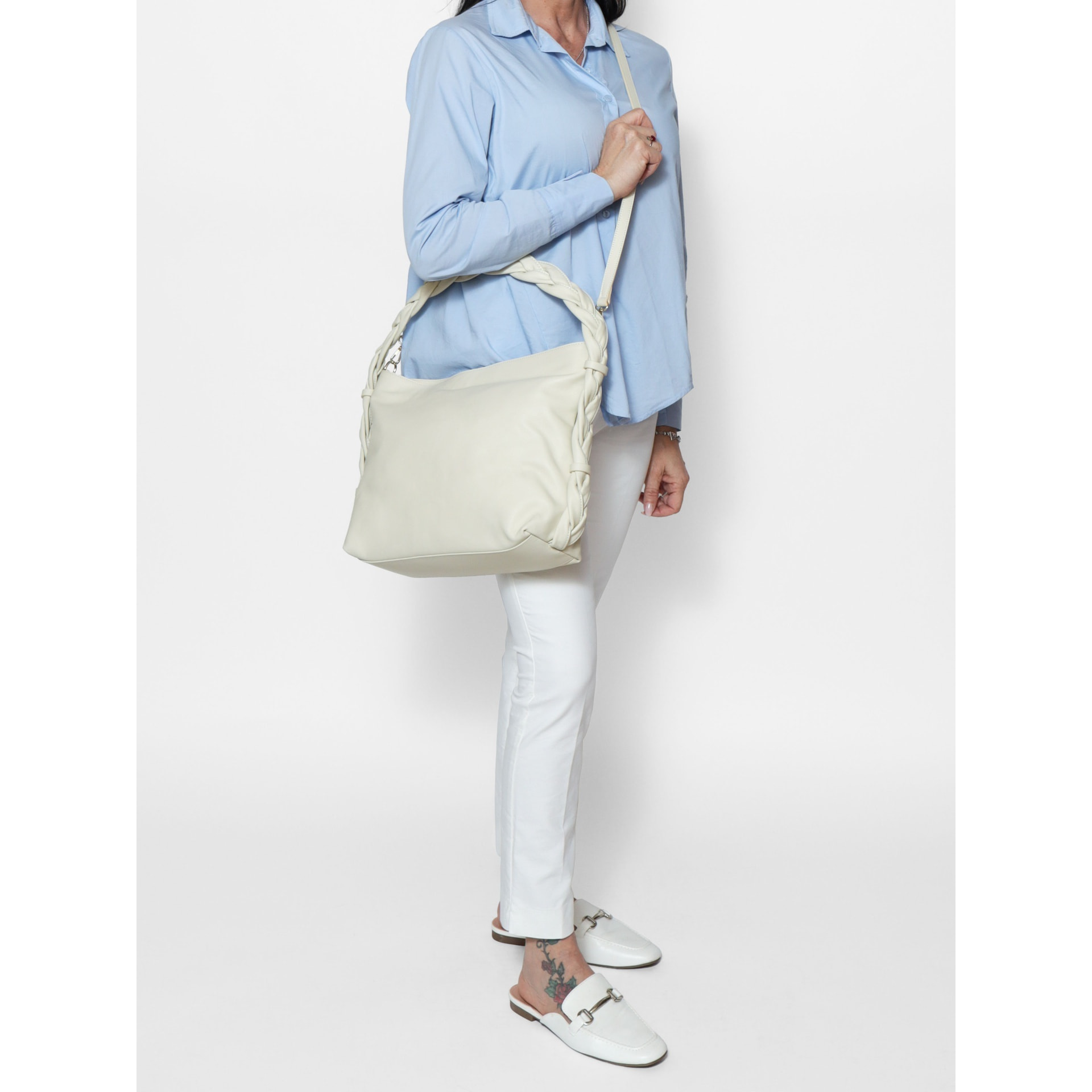 Borsa a spalla da donna - Modello Umbria - Vera pelle - 31.0 x 26.0 x 12.0 cm