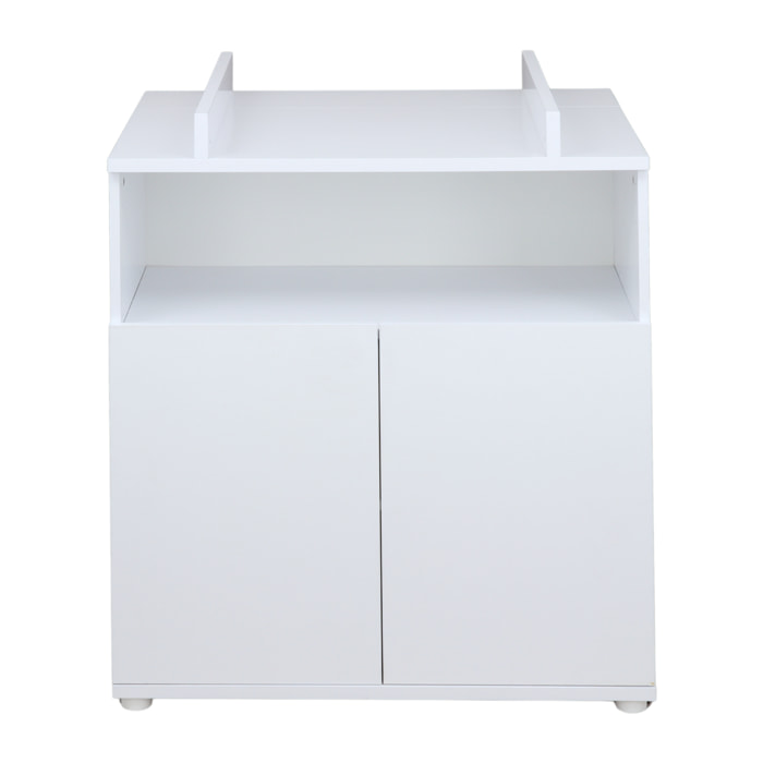 Commode à langer bébé 2 portes blanc ultra