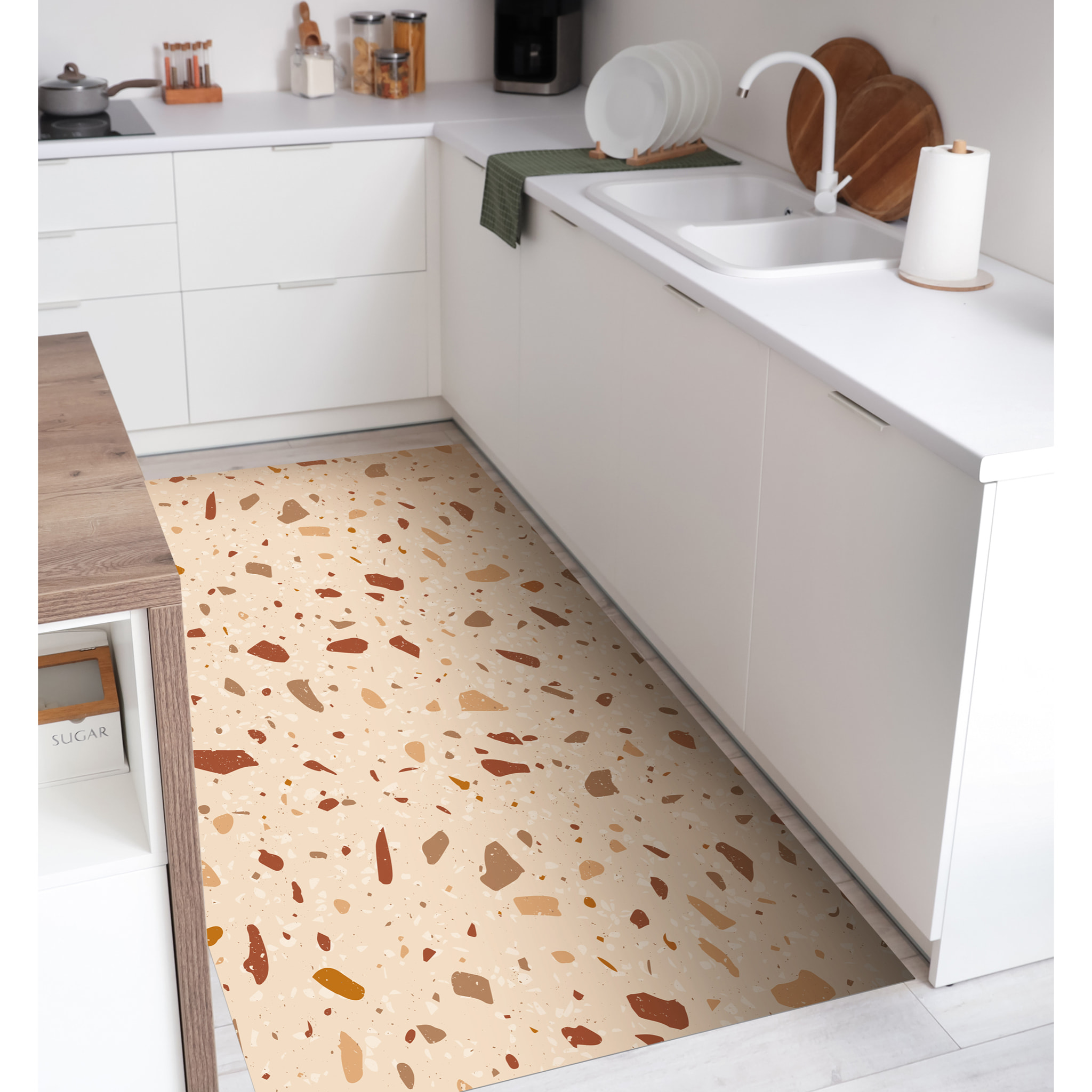 Alfombra de vinilo CERAMIKO, Terrazzo Helena 200x266 cm