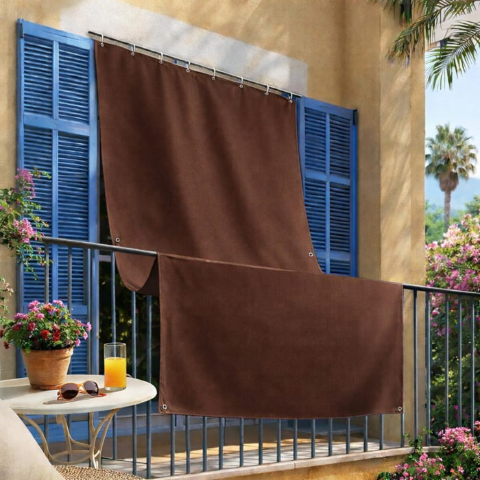 Intrecci Tenda da Sole per Esterno Impermeabile a Caduta con Occhielli, Marrone