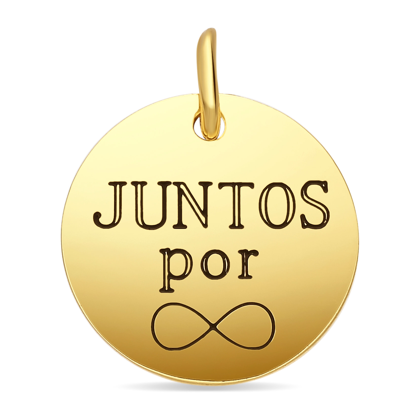 Medalla de 16mm acabado oro amarillo 18k - Grb. E9