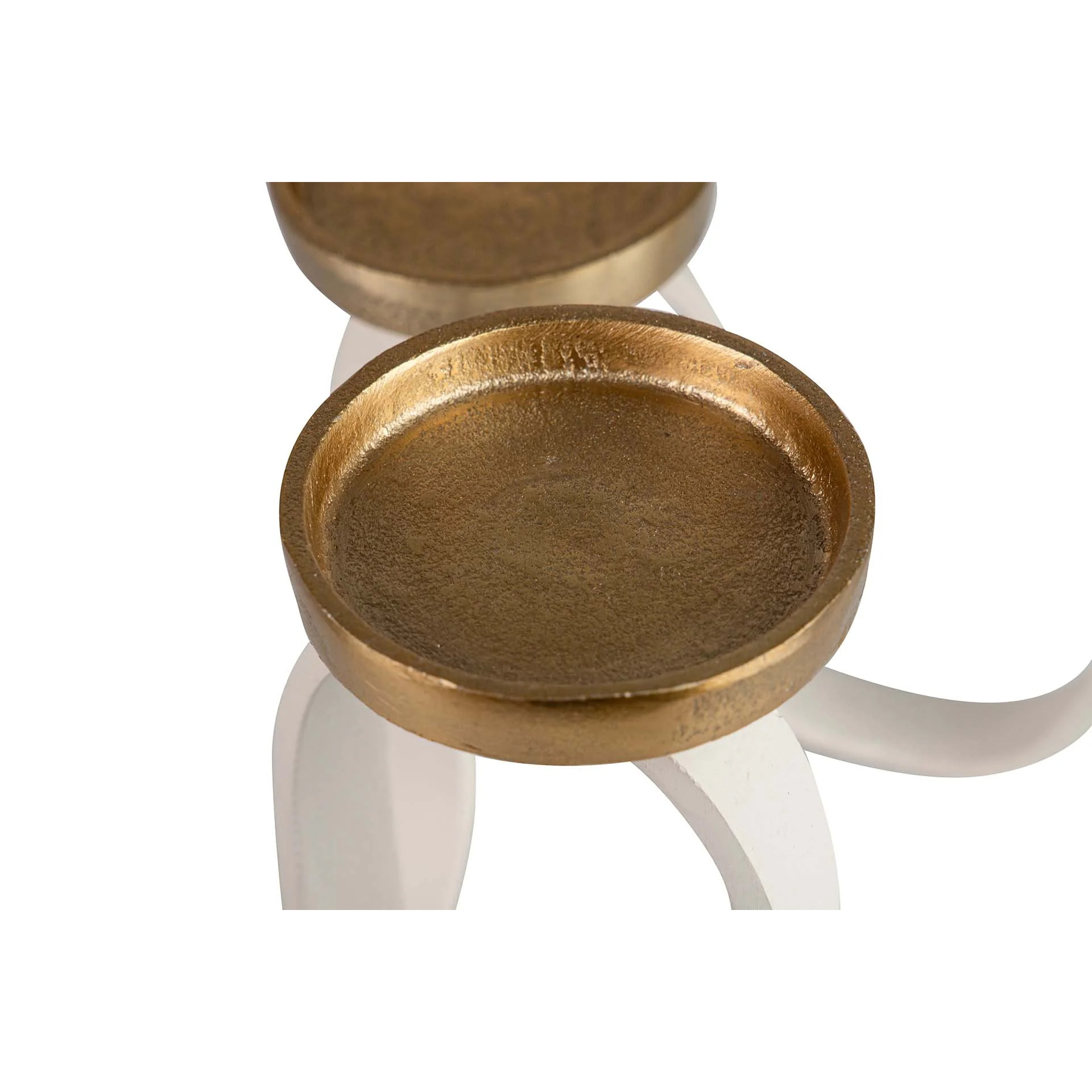 Candelabro Aluminio Blanco / Dorado 23x24x31 Cm