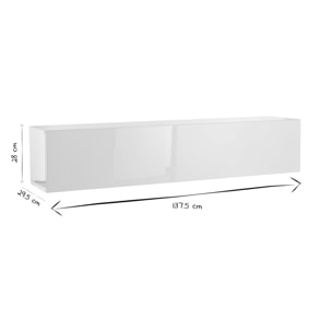 Élément mural TV horizontal blanc laqué brillant L137.5 cm ETERNEL